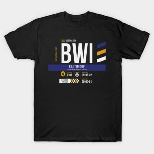 Vintage Baltimore BWI Airport Code Travel Day Retro Air Travel T-Shirt